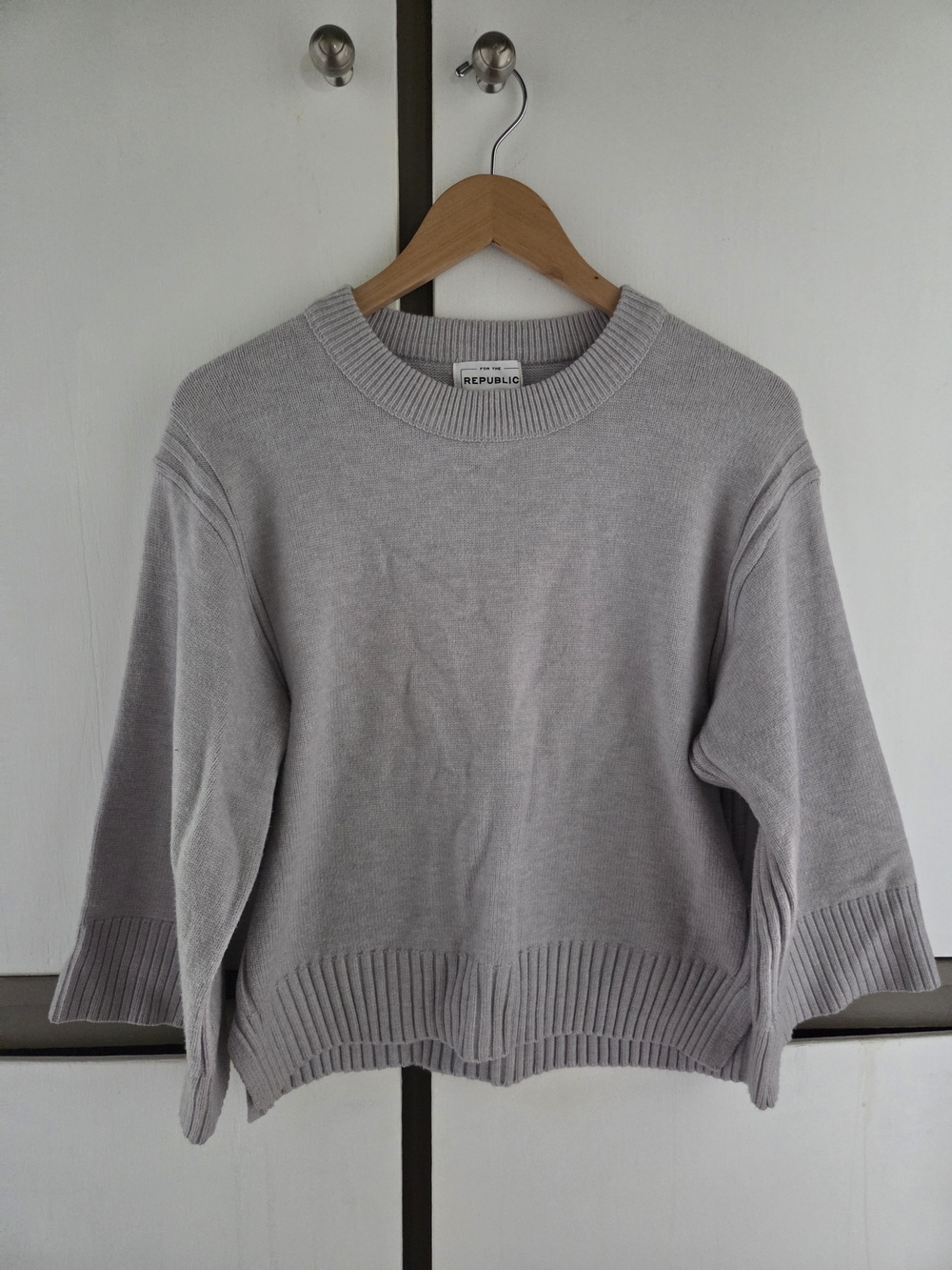 For The Republic Light Gray Crewneck Pullover